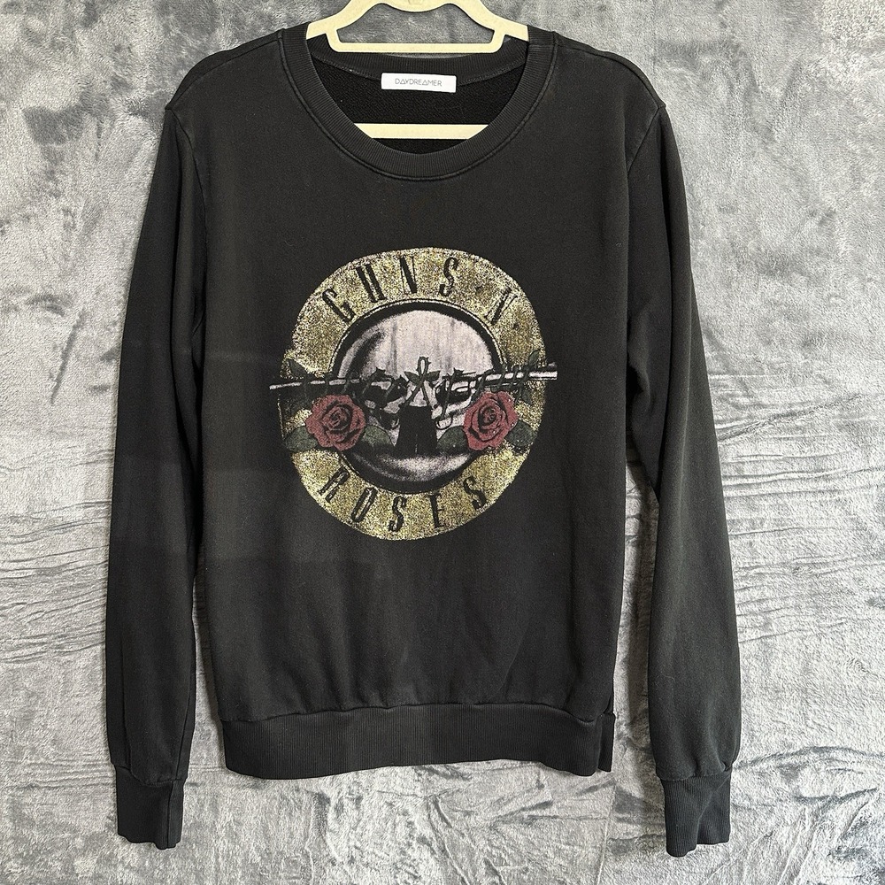 Daydreamer‎ Guns N Roses Sweatshirt Womens Medium Black Graphic Crewneck Cotton